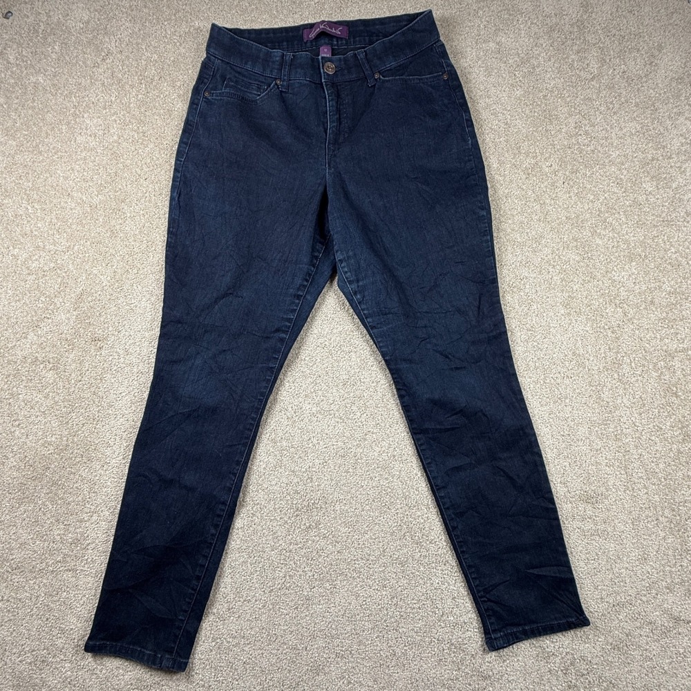 Gloria Vanderbilt Amanda High Rise Tapered Jeans Dark Indigo Wash Womens 12